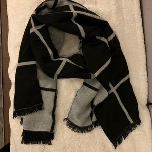 Brand New Never Worn Black & Gray Reversible Scarf